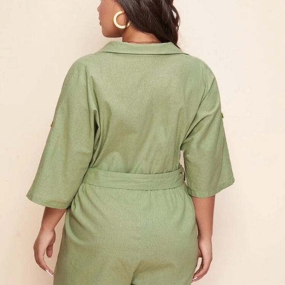 Color sage romper - Picture 3 of 3